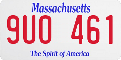 MA license plate 9UO461