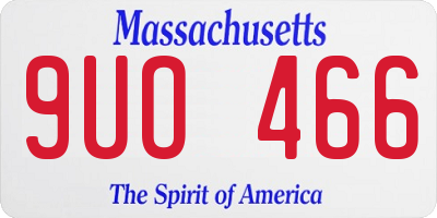 MA license plate 9UO466