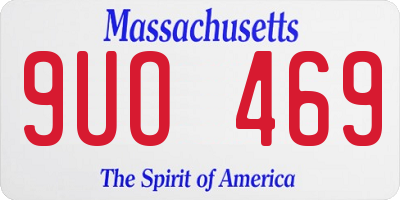MA license plate 9UO469