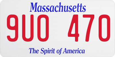 MA license plate 9UO470