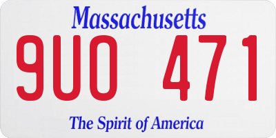 MA license plate 9UO471