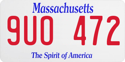 MA license plate 9UO472