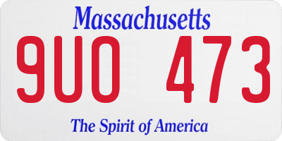 MA license plate 9UO473