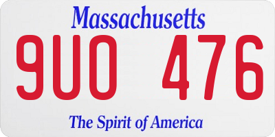 MA license plate 9UO476