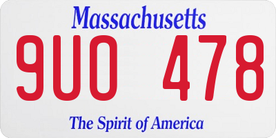MA license plate 9UO478