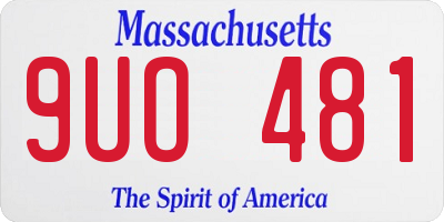 MA license plate 9UO481