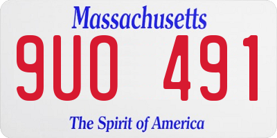 MA license plate 9UO491