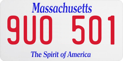 MA license plate 9UO501