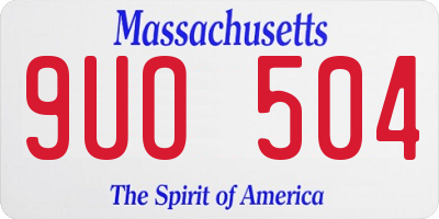 MA license plate 9UO504