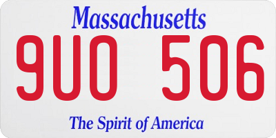 MA license plate 9UO506