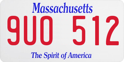 MA license plate 9UO512
