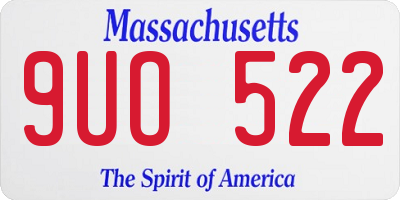 MA license plate 9UO522