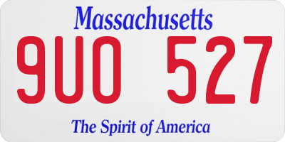 MA license plate 9UO527