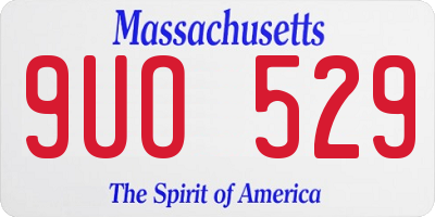 MA license plate 9UO529