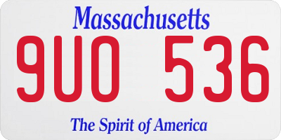 MA license plate 9UO536