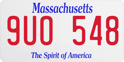 MA license plate 9UO548
