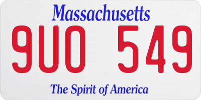 MA license plate 9UO549