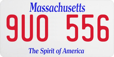 MA license plate 9UO556