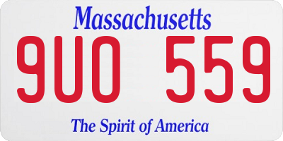 MA license plate 9UO559