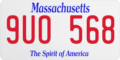 MA license plate 9UO568