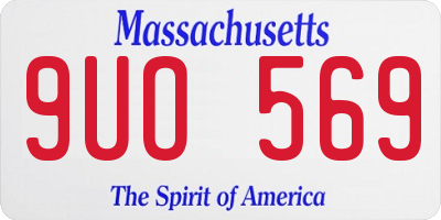 MA license plate 9UO569