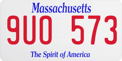 MA license plate 9UO573