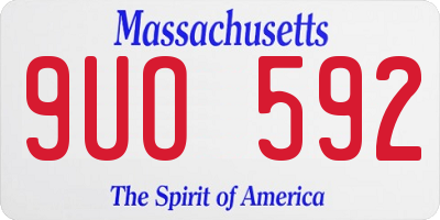 MA license plate 9UO592