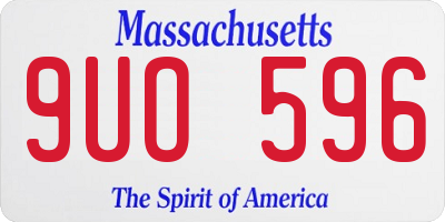 MA license plate 9UO596