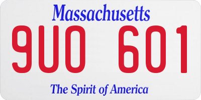 MA license plate 9UO601