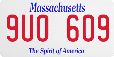 MA license plate 9UO609