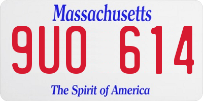 MA license plate 9UO614