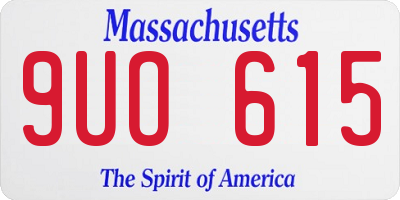 MA license plate 9UO615