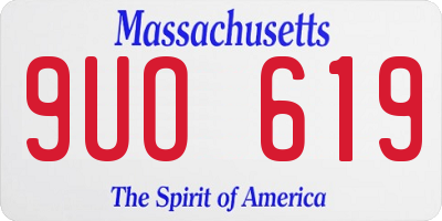 MA license plate 9UO619