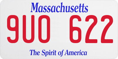MA license plate 9UO622