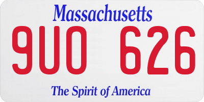 MA license plate 9UO626