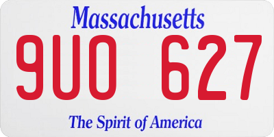 MA license plate 9UO627
