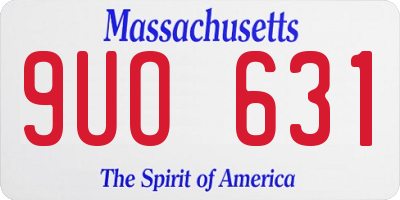 MA license plate 9UO631