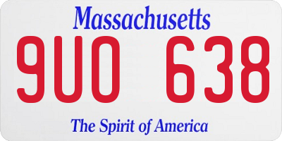 MA license plate 9UO638