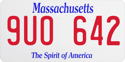 MA license plate 9UO642
