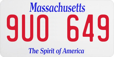 MA license plate 9UO649