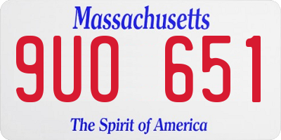 MA license plate 9UO651