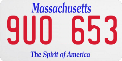 MA license plate 9UO653
