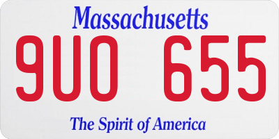 MA license plate 9UO655