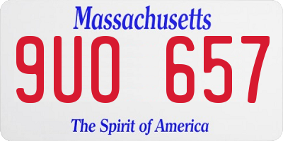 MA license plate 9UO657