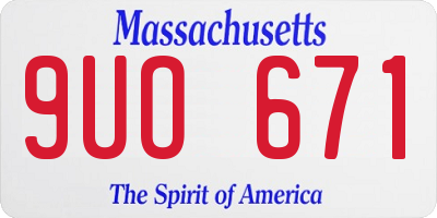 MA license plate 9UO671