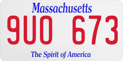 MA license plate 9UO673
