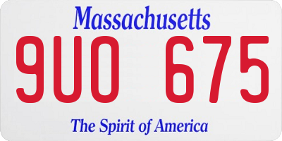 MA license plate 9UO675
