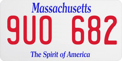 MA license plate 9UO682
