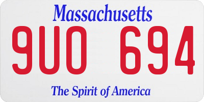 MA license plate 9UO694