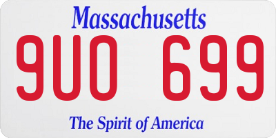 MA license plate 9UO699